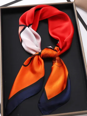 Urban Floral Plaid Silk Scarf