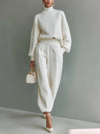 Urban Plain Pockets Ankle Banded Sweater Pants