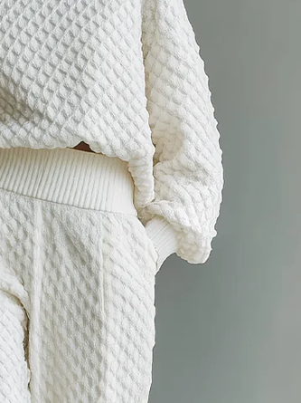 Urban Plain Pockets Ankle Banded Sweater Pants