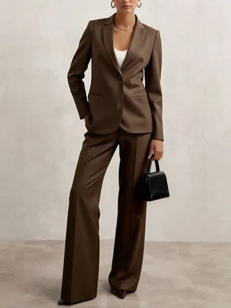 Regular Fit Plain Urban Wool Fashion Pants