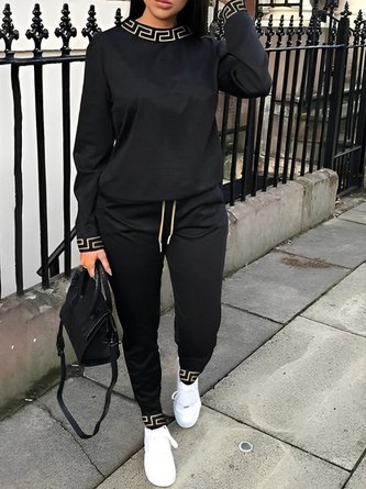 Letter Pattern Casual Sweatpants & Joggers