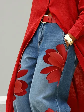 Casual Zipper Loose Bloomers Ankle Pants O-Line Daily Trousers - Image 9