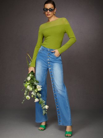 Buckle Detail Straight-Leg Denim Jeans - Image 10