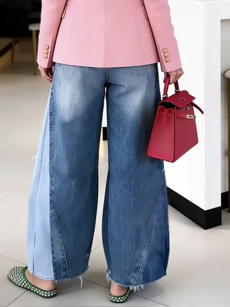 Urban Ripped Wide Leg Pants Loose H-Line Long Trousers for Daily - Image 5