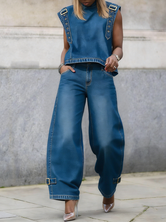Urban Long Straight Pants Loose H-Line Ripped Daily Trousers - Image 3