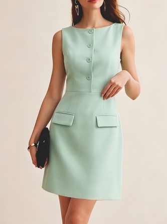 Elegant Crew Neck Dress No