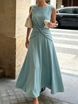 Elegant Boat Neck Dress No