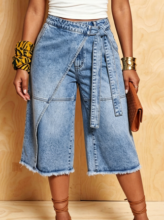 Denim Casual Solid Relaxed Jeans - Image 2