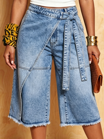 Denim Casual Solid Relaxed Jeans - Image 3
