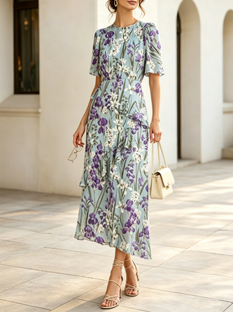 Regular Fit Elegant Floral Dress No