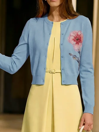 Regular Fit Floral Urban Cardigan