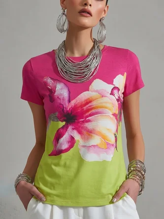 Elegant Floral Printing T shirt