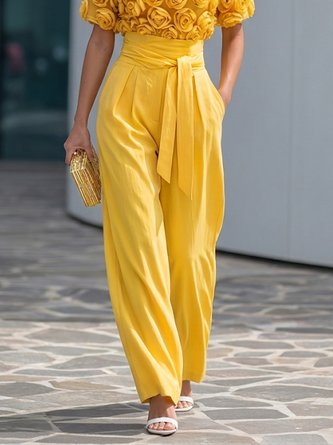 Elegant Plain Straight Pants Belt