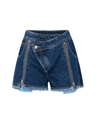 Casual Zipper Denim Shorts - Image 6