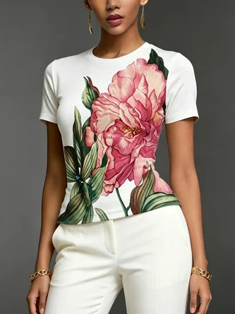 Casual Floral Printing T shirt