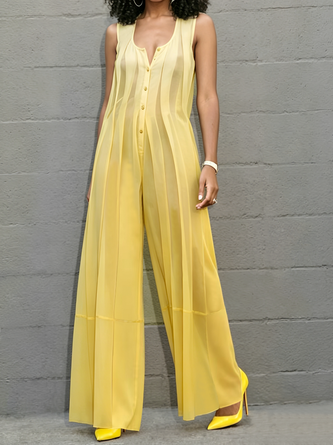 Casual Ombre Crew Neck Tank Jumpsuit