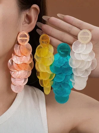 Shell Tassel Stud Earrings