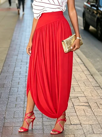 Urban Gathered Plain Maxi Skirt