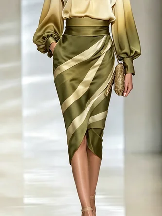 Elegant Geometric Midi Skirt