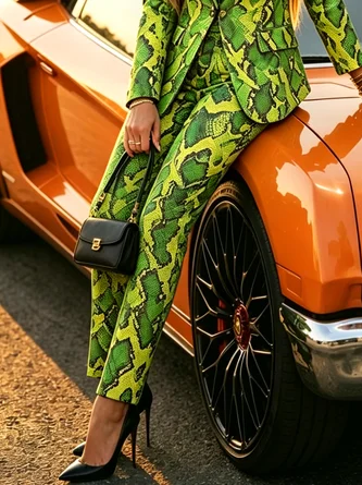Urban Snakeskin Straight Pants