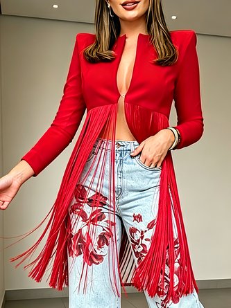 Urban Tassel Plain Buckle Line Blazer
