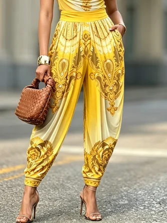 Urban Random Print Printing Baggy Pants