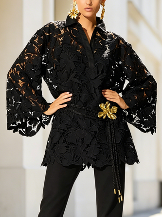 Elegant Plain Lace Blouse Belt