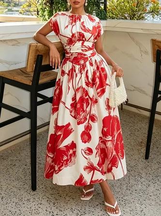 Vacation Floral Printing Maxi Dress
