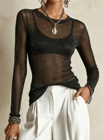 Casual Plain Crew Neck T shirt