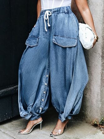 Denim Loose Plain Casual Jeans
