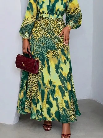 Elegant Leopard Maxi Skirt