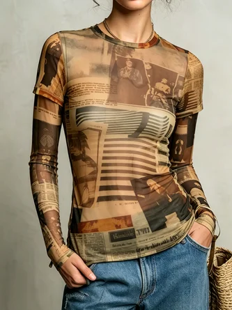 Casual Scenery Crew Neck T shirt