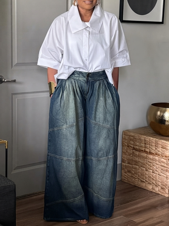 Denim Casual Loose Jeans Straight pants - Image 3