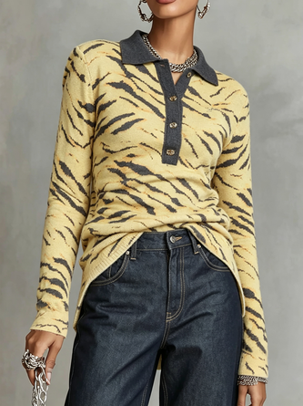 Urban Block Shirt Collar Sweater