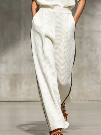 Casual Plain Split Joint Straight Pants