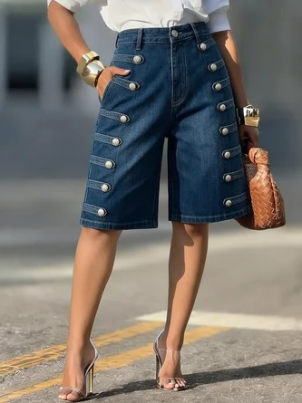 Casual Regular Fit Denim Shorts