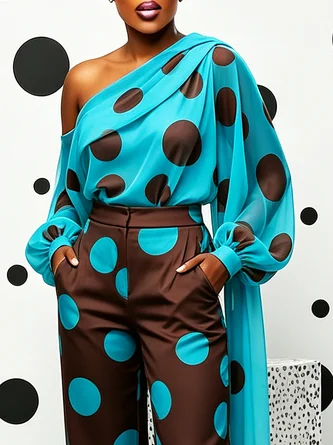 Elegant Polka Dots Printing Blouse