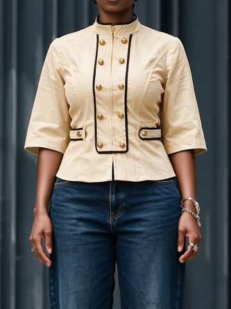 Urban Webbing Block Stand Collar Jacket
