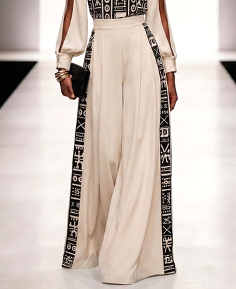 Urban Ethnic Printing Wide Leg Pants