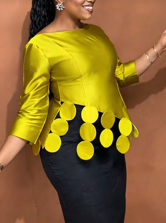Elegant Plain Devore Boat Neck Blouse