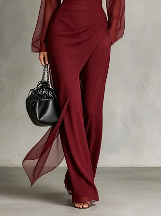 Elegant Plain Flare Pants