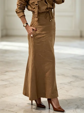 Urban Plain Loosen Maxi Skirt