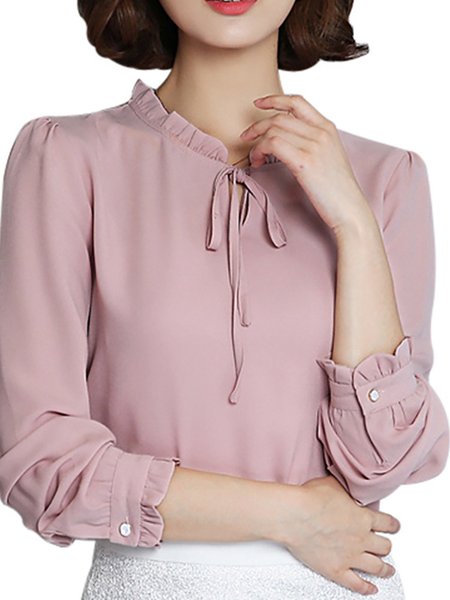 Elegant Bow Plain Blouses Elegant Bow Plain Blouses