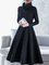 Elegant Solid Stand Collar Slim Fit Sweater Dress