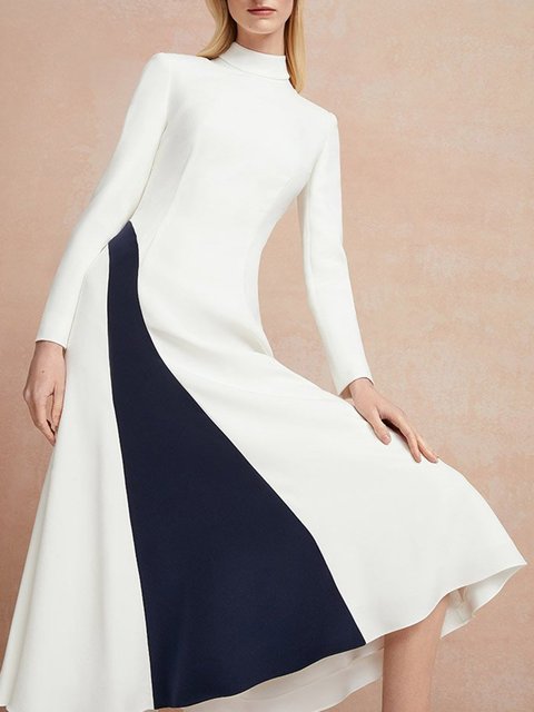 white turtleneck midi dress