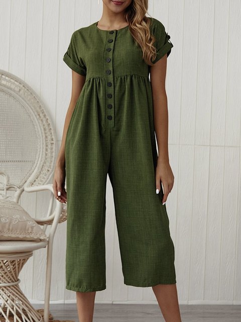 green jumpsuit casual