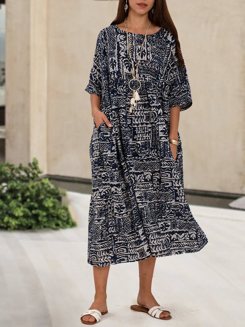 half sleeve midi dress