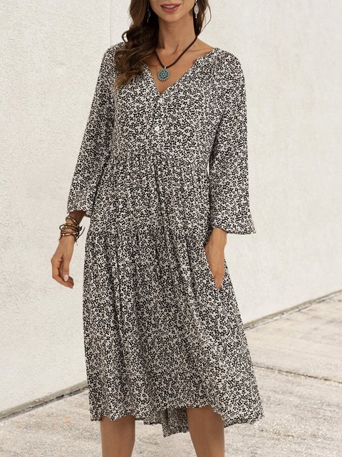 white v neck sundress