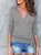 Casual Long sleeve Solid V Neck Top