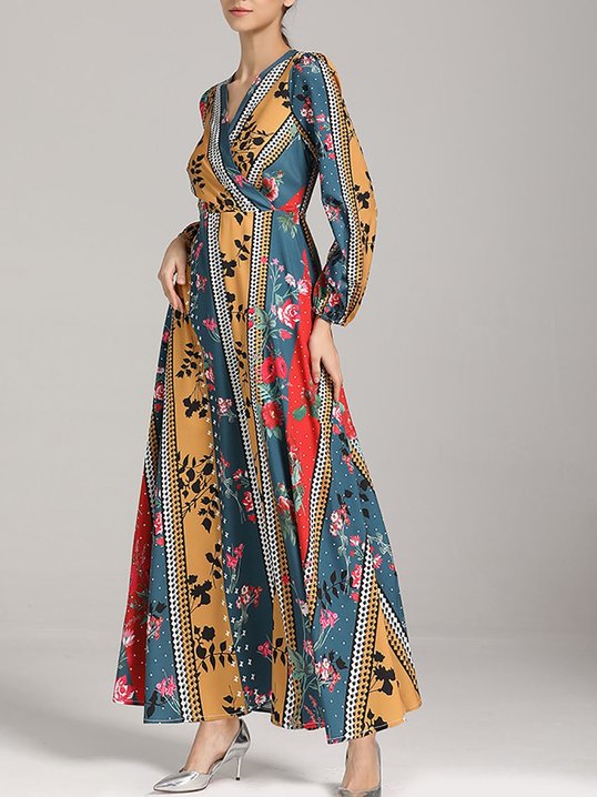 Stylewe Summer Dresses Long Sleeve Casual Dresses Daily ALine V Neck